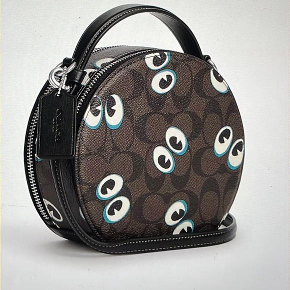 👀 COACH CANTEEN CROSSBODY IN SIGNATURE CANVAS WITH HALLOWEN EYES 👀 NWT 👀 - Picture 9 of 16